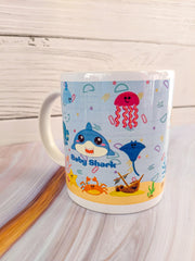 Baby Shark Themed Bone China Milk Mug(Pack of 5 mugs)