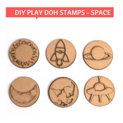 Space themed playdoh stamps & Play doh