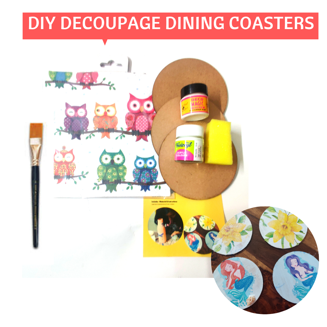 DIY Decoupage Dining coasters