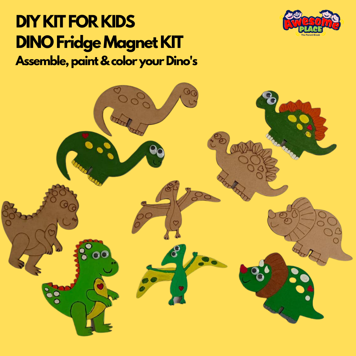 Dinosaur Fridge Magnets Painting