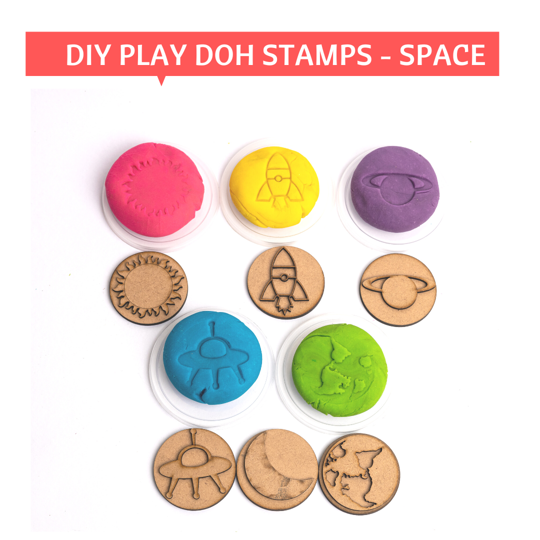Space themed playdoh stamps & Play doh