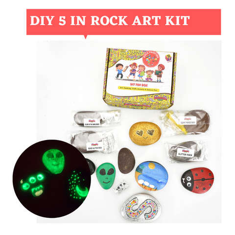 Buy DIY Rock Painting Kit , glitter and ocean themed 5 in 1 Rock KIT ...