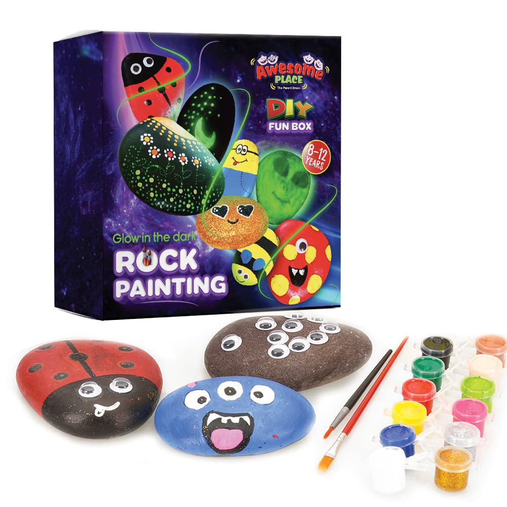 Buy DIY Rock Painting Kit , glitter and ocean themed 5 in 1 Rock KIT ...