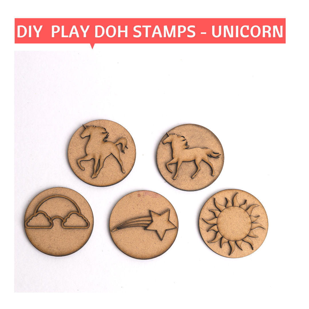 Unicorn Themed playdoh stamps
